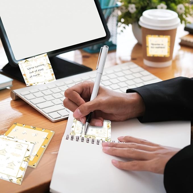 18 Pieces Bee Sticky Notes Adhesive Bee Memo Notes Self-Stick Note Pads for School Office Home Supplies Students Teachers Presents, 9 Styles