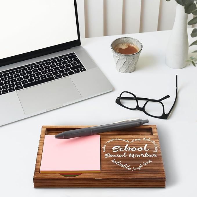 School Social Worker Gifts, School Social Worker Appreciation Gifts, Thank You Social Worker Gifts, School Social Worker Office Decor, School Social Worker Desk Self-Stick Note Pad Holders GSH6