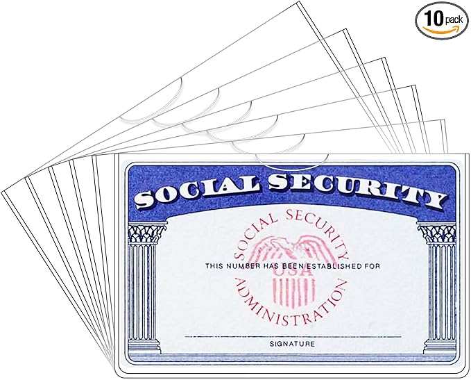 10 Pack Social Security Card Protector/Medicare Card Protector Sleeve/Social Security Card Holder/Credit Card Sleeves/Protective case for Drivers LicenseใCredit Card ใSSN Card๏ผ3.8x2.32in., Clear