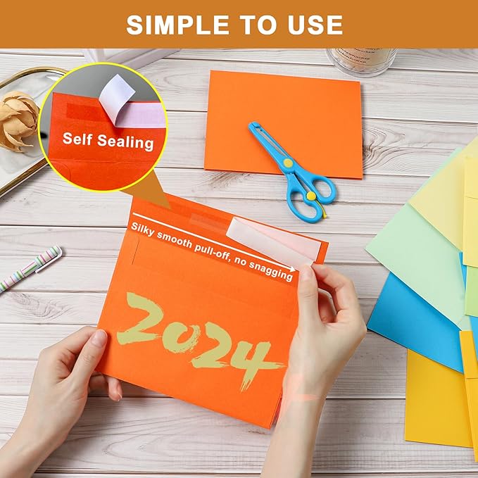 10 Assorted Colors Blank Thank You Cards and Envelopes 4.25 x 5.5 Heavyweight Folded Cardstock and A2 Envelopes Self Seal 20 Packs for Invitations, Wedding, Greeting Cards, Graduations