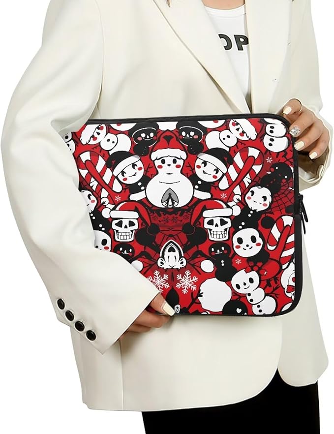Christmas Snowman Printed Computer Bags for Laptops, Water Resistant 12 Inch Laptop Bag Laptop Briefcase Travel Case for Women Men Teens, Compatible with Most Laptops