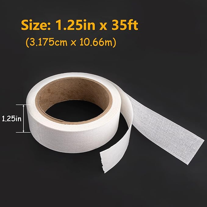 Lineco Self-Adhesive Linen Hinging Tape, 1.25 Inch x 35 Feet, Neutral pH Acrylic Adhesive, Acid-Free, Hinging Artwork, White