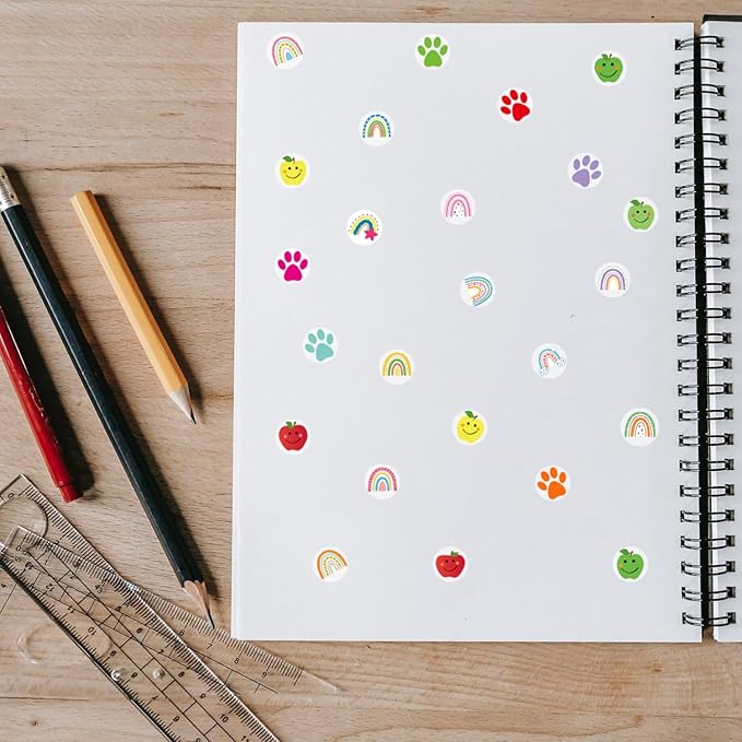 0.5 Inch Apple Stickers,Self Adhesive for Scrapbooking/Kid DIY Arts Crafts/Reward Stickers Teachers Stickers (Multicolored)