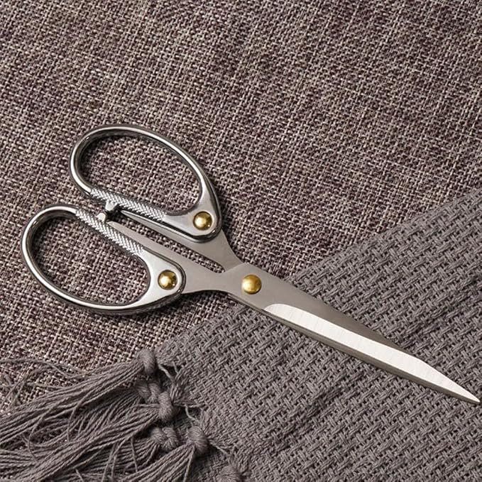 6.3" All Stainless Steel Office Scissors,Ultra Sharp Blade Shears,Sturdy Sharp Scissors for Office Home School Sewing Fabric Craft DIY Multipurpose Scissors Sliver