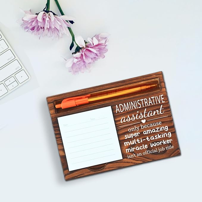 Administrative Assistant Gifts for Women Men, Funny Gift Admin Assistant Idea, Thank You Gifts for Admin Assistant, Administrative Assistant Day Gifts Office Self-Stick Note Pad Holders SD131