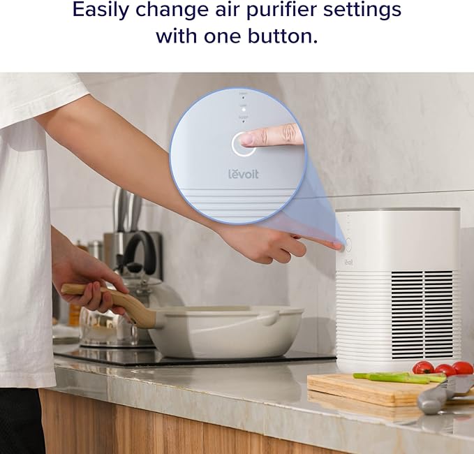 LEVOIT Air Purifier for Home Bedroom, Fresheners Filter Small Room Cleaner with Fragrance Sponge for Smoke, Allergies, Pet Dander, Odor, Dust Remover, Office, Desktop, Table Top, 1 Pack, White