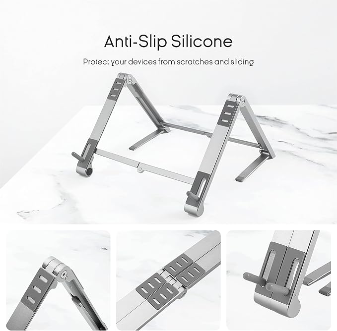 Magic X1, Mini 3-in-1 Multi-Function Laptop Stand, Pocket Size Adjustable Stand, fit Your Phone, Tablet, and Laptop(16'' and Below), Multi Angles Aluminum Ergonomic Device Riser