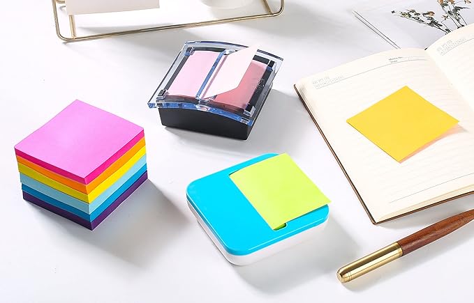 (24 Pads) Pop-up Sticky Notes 3x3 Inches, 8 Bright Colors Super Sticky Notes, Clean Removal, Recyclable, 84 Sheets/pad