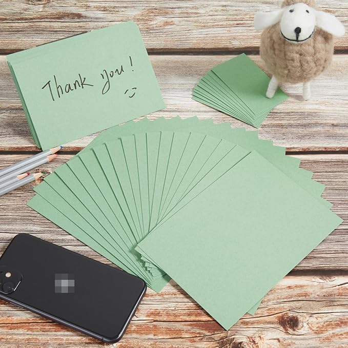 50 Sheets Blank Cardstock Paper 250 GSM Thick Heavy Cards Stock for DIY Art Projects, Card Making, Postcards, Greeting Cards, Birthday Party, Wedding Invitation (Sage-Green, 4x6 inches)