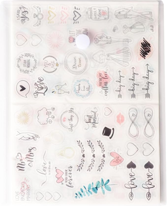 8.5 x 11 Vertical Clear Letter Sized Plastic Envelopes Document File Storage Holder 40 Pack Hook Loop Closure
