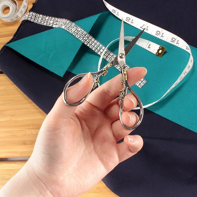 JubileeYarn Scrollwork Embroidery Craft Scissors - Brushed Nickel - 1 Scissor