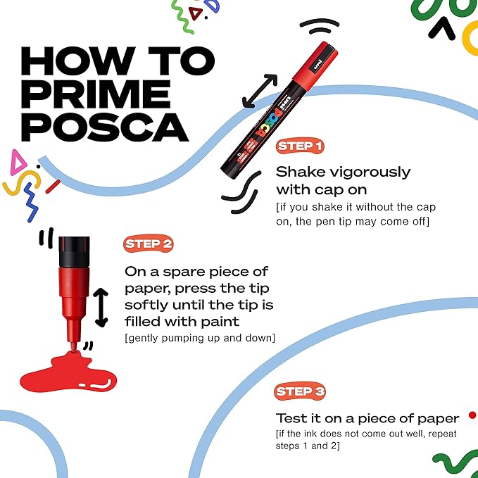 Posca Markers Set, 8 Medium Paint Markers 5M – Metallic Tones – Gold, Silver, Bronze, Metallic Blue, Metallic Green, Metallic Red, Metallic Pink, Metallic Violet