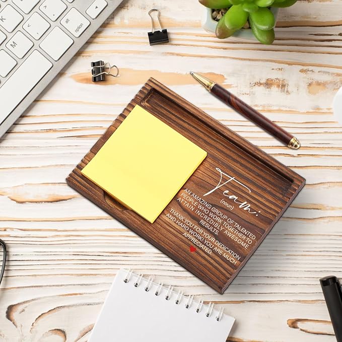 Thank You Team Sticky Note Holder, Team Gifts for Employees, Team Appreciation Gifts for Coworkers, Team Building Gifts for Employees, Teamwork Gift Desk Self-Stick Note Pad Holders TZP08