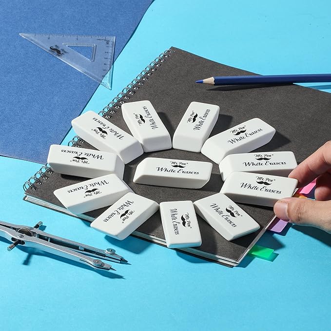Mr. Pen- White Pencil Eraser, 36 Pack, Block Erasers for Pencils, Mr Pen Erasers for School, Large Eraser