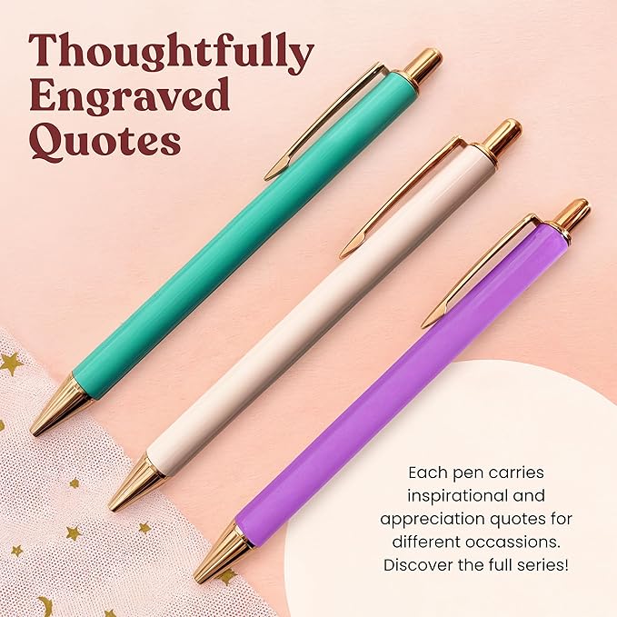 MESMOS 3pc Fancy Pen Set, Cute Pens for Women, Nice Pens for Journaling, Fun Pens Women, Aesthetic Pens, Journaling Pens, Journal Pens, Luxury Pen, Office Pens, Pastel Pens, Pretty Pens