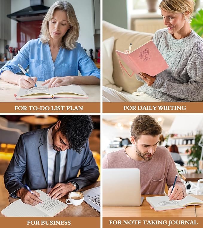 Lined Journal Notebook for Women and Men,Hardcover Leather Journaling Notebook for Writing, Travel, Business, Work and School,200 Pages A5 Notebook for Note Taking, Diary 5.9" × 8.5" - Blue