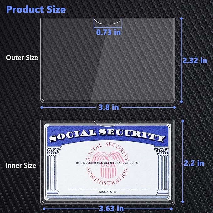 10 Pack Social Security Card Protector/Medicare Card Protector Sleeve/Social Security Card Holder/Credit Card Sleeves/Protective case for Drivers LicenseใCredit Card ใSSN Card๏ผ3.8x2.32in., Clear