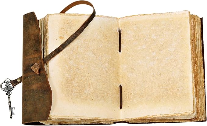 cuero Compass Vintage Leather Journal Antique Handmade Bound Journal with Deckle Edge Paper Diary Leather Sketchbook Drawing Journal Notebook Great Gift Men & Women (6X8 Inch)