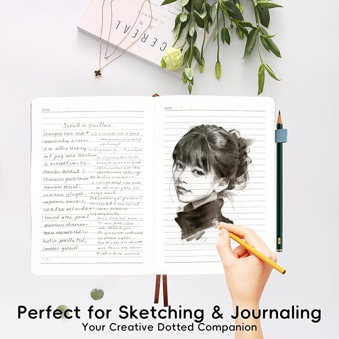 Lined Journal Notebook for Women Men, 192 Pages 100 GSM Thick Paper, Hardcover | Embossed Leather Journals for Writing, A5 College Ruled | Business, Work & School, 5.8"Ă8.5"(Blue)