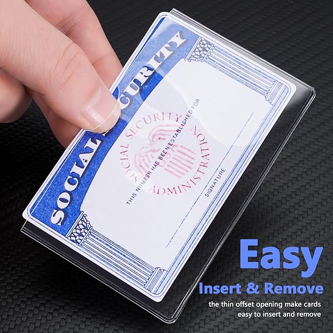 10 Pack Social Security Card Protector/Medicare Card Protector Sleeve/Social Security Card Holder/Credit Card Sleeves/Protective case for Drivers LicenseใCredit Card ใSSN Card๏ผ3.8x2.32in., Clear
