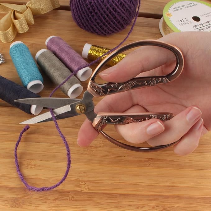 JubileeYarn Crane Motif Small Embroidery Craft Scissors - Copper - 10 Scissors