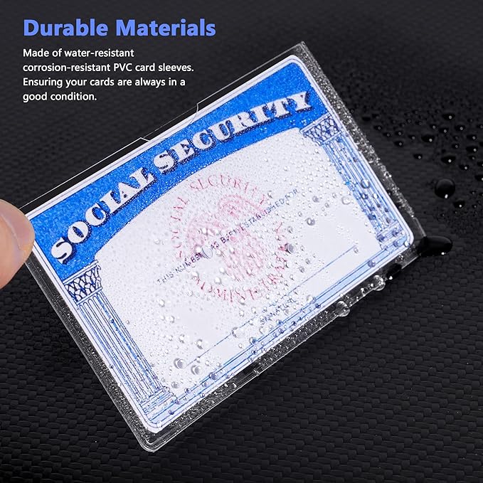 10 Pack Social Security Card Protector/Medicare Card Protector Sleeve/Social Security Card Holder/Credit Card Sleeves/Protective case for Drivers LicenseใCredit Card ใSSN Card๏ผ3.8x2.32in., Clear