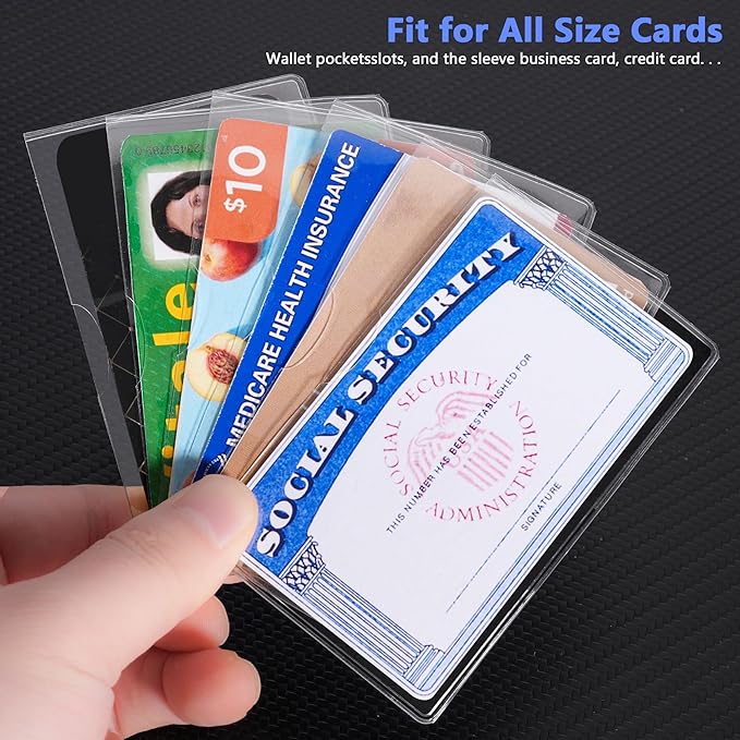 10 Pack Social Security Card Protector/Medicare Card Protector Sleeve/Social Security Card Holder/Credit Card Sleeves/Protective case for Drivers LicenseใCredit Card ใSSN Card๏ผ3.8x2.32in., Clear