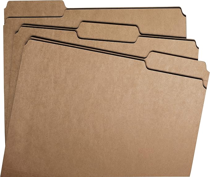 Smead Fastener File Folder, 1 Fastener, Reinforced 1/3-Cut Tab, Letter Size, Kraft, 50 per Box (14834)