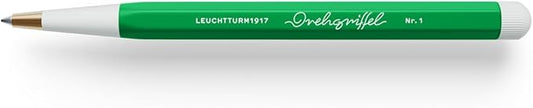 LEUCHTTURM1917 372215 No.1 Brass Aluminium Ballpoint Pen Refill with Blue Ink Design Awarded Spring Leaf