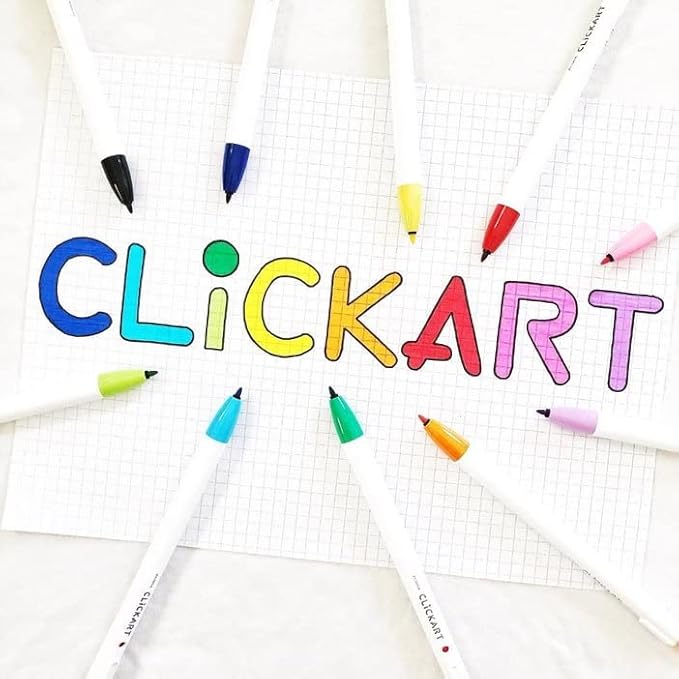 Zebra Pen ClickArt Retractable Marker Pen, Fine Point, 0.6mm, Assorted Light & Dark Ink Colors, 24-Pack, 69824