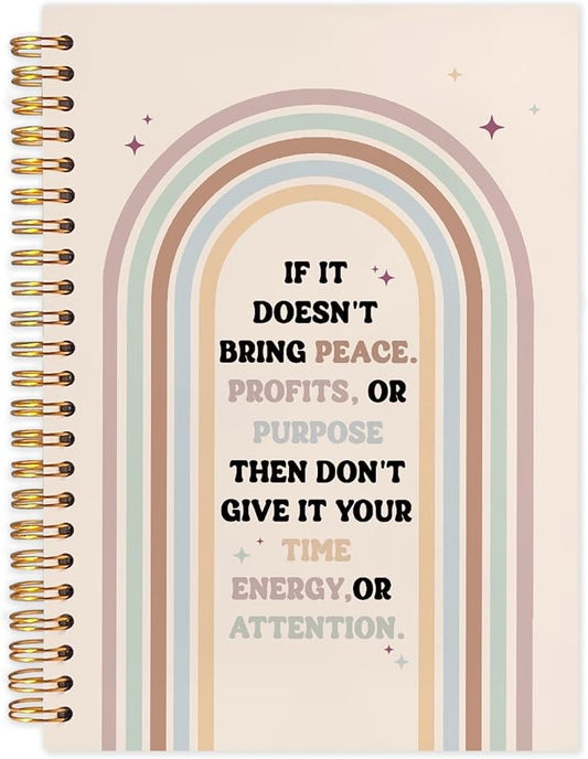 SNNDER Motivational Rainbow Spiral Notebooks, Inspirational Quote Journaling Notebook, Self Care Notebook for Note Taking, Positive Affirmation Gifts for Women, 5.5x8.3 Inch