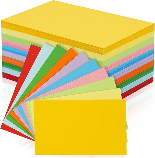 Tecmisse 300 PCS Colored Index Cards, 3x5 Inches Flash Cards, Heavy Note Cards, Study Cards for School, Learning, Memo Scratch Pad, 10 Colors (Blank)