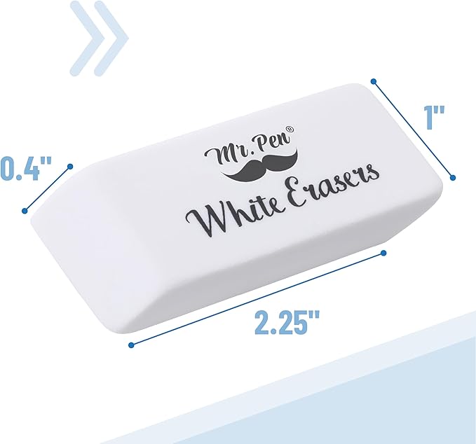 Mr. Pen- White Pencil Eraser, 72 Pack, Block Erasers for Pencils, Large Eraser, White Erasers Bulk