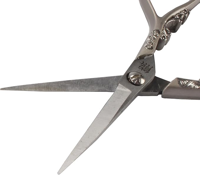 JubileeYarn Scrollwork Embroidery Craft Scissors - Brushed Nickel - 3 Scissors