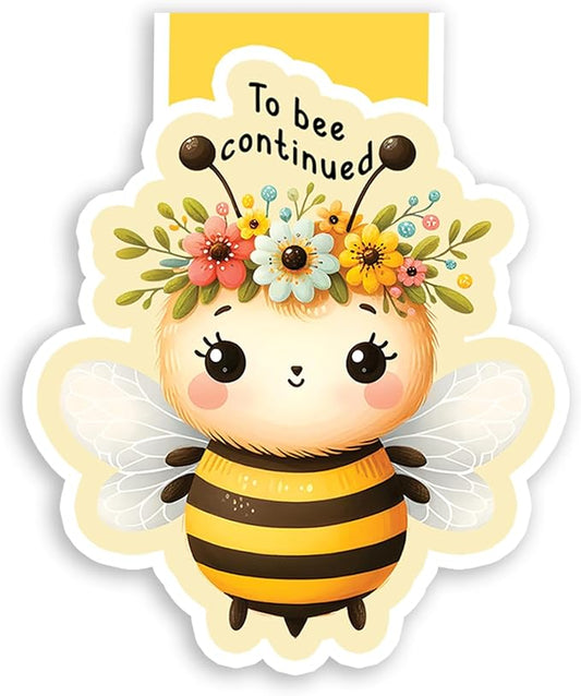 (1Pcs) to Bee Continued Magnetic Bookmark Book Page Markers Gift for Reading Lover Nerd Book Addict Bookish Reader Student Teacher Office Stationery - Size 3"x2.5" When Folded