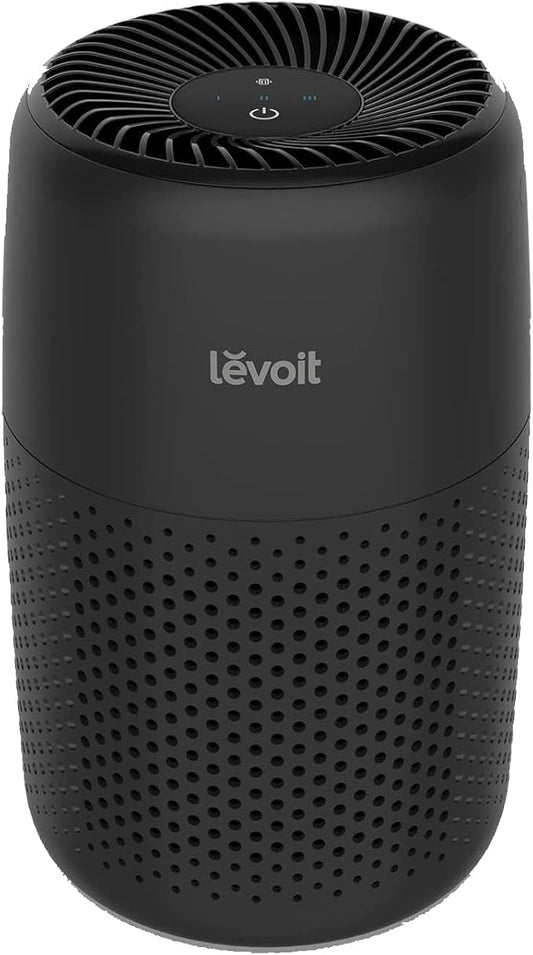 LEVOIT Air Purifiers for Bedroom Home, 3-in-1 Filter Cleaner with Fragrance Sponge for Better Sleep, Filters Smoke, Allergies, Pet Dander, Odor, Dust, Office, Desktop, Portable, Core Mini-P, Black