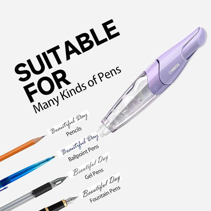 Refillable Retractable White Correction Tape, White Smooth Pull Out Correction Tape with 2 Extra Refills, Cute Correction Tape for Office Supplies, 4 PCS (CS-26)