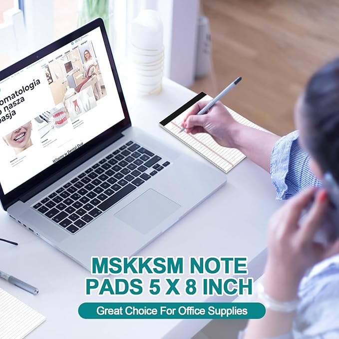 Small Legal Pads 5x8 White Note Pads 5x8 Writing Pads, College Ruled Legal Notepads 5x8, Lined Pads of Paper White Paper Pads 5x8 for School, Home, Office, Business- 10 Pads/Pack, 30 Sheets/Pad