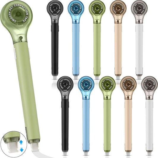 Gersoniel 10 Pack Correction Tape Pen Correctional Ink Tape Push Pull Protective, Easy to Use Applicator for School Office Supplies, 0.2 x 236 Inch(Natural Color)
