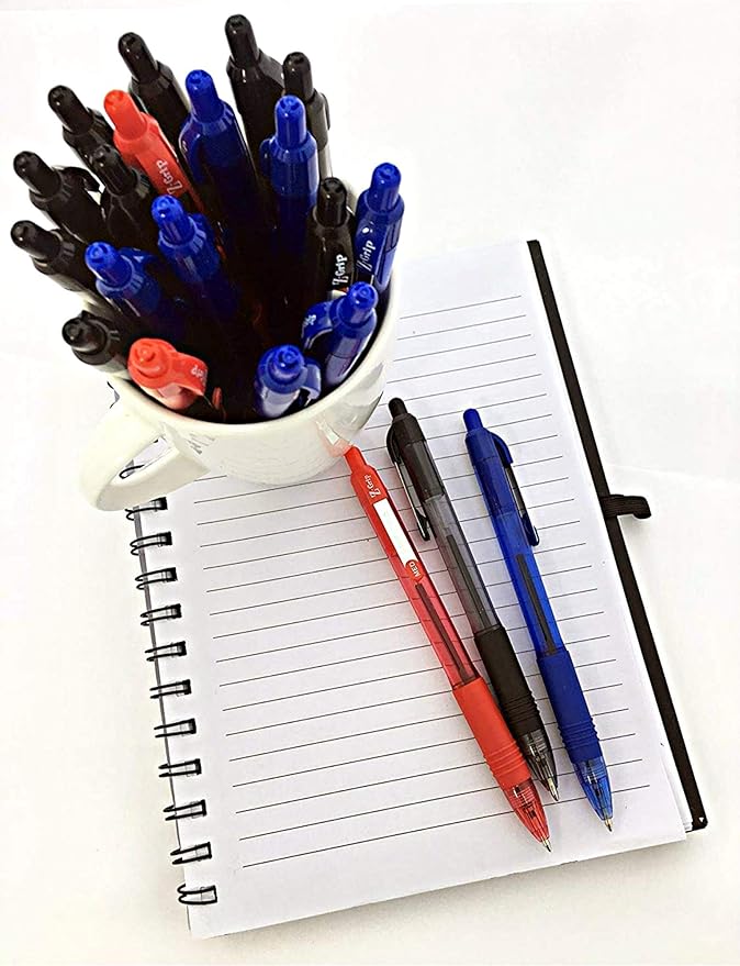 Zebra Pen Ballpoint - Bulk Pack Of 24 Z-grip Retractable Medium Point 1.0 mm, 12 Black & 12 Blue Combo pack