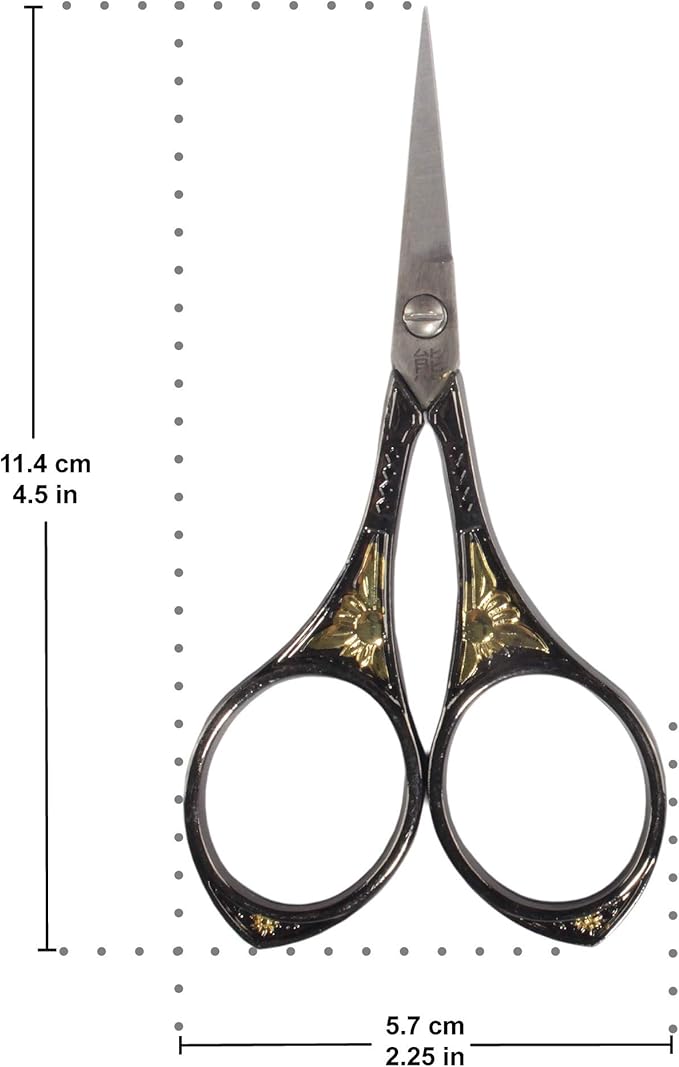 JubileeYarn Sun Motif Embroidery Craft Scissors - Black - 1 Scissor