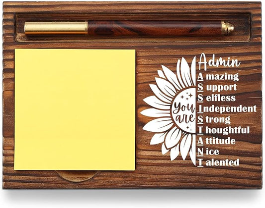 Admin Assistant Appreciation Gifts, Thank You Gifts for Administrative Assistant Office Assistant Secretary Front Desk, Admin Assistant Desk Self-Stick Note Pad Holders TZP07