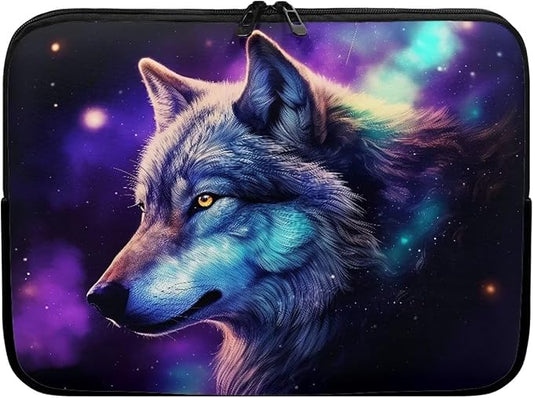 Wolf Printed Laptop Briefcase for Women Men, Waterproof Laptop Case Bag Laptop Case for 10 Inch, Lightweight Computer Carrying Cover with Zipper for Office Business Traveling
