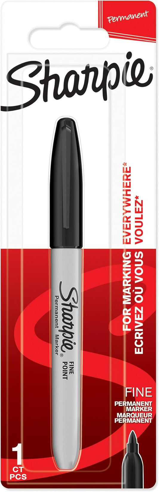 Sharpie Permanent Marker | Fine Point for Bold Details | Black Ink | 1 Marker Pen
