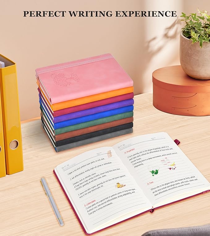 Lined Journal Notebook for Women and Men,Hardcover Leather Journaling Notebook for Writing,Travel,Business,Work and School,200 Pages A5 Notebook for Note Taking,Diary 5.9" × 8.5" - Wine red