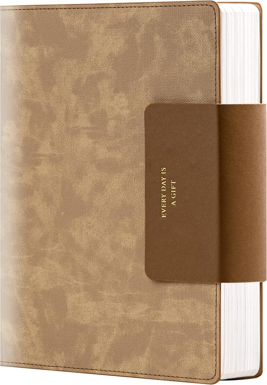 Lined Leather Journals for Writing B5 Large Journaling Notebooks with 100 GSM Thick Paper Journal Notebook for Men & Women with Buckle Closure, 7.28" x 10.23", Brown