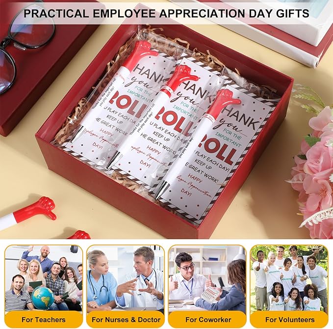 48 Sets Employee Appreciation Gifts Bulk Include Thumbs up Ballpoint Pens Thank You Card with Tie Thank You Gifts for Staff Coworkers Teachers Teem Volunteers Nurse