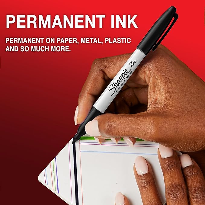Sharpie Permanent Markers | Fine Point for Bold Details | Black Ink | 5 Marker Pens