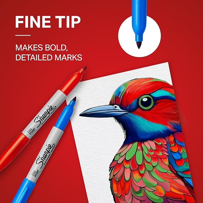 Sharpie Permanent Markers | Fine Point for Bold Details | Black Ink | 5 Marker Pens