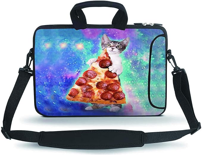 14 15 15.4 15.6 inch Messenger Bag Carrying Case Sleeve with Handle Accessory Pocket Fits 14 to 15-Inch Laptops/Notebook/Ebooks/Kids Tablet/Pad(Cute Cat)
